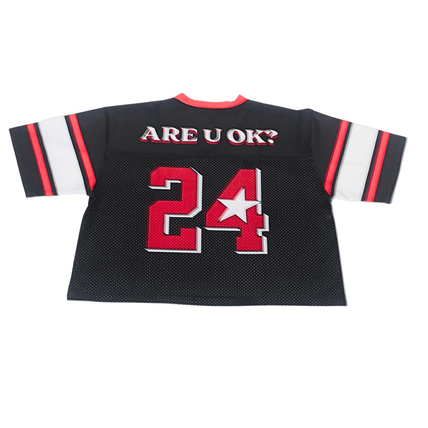 ARE U OK CROP JERSEY - BLACK - RUOK2DAY APPAREL