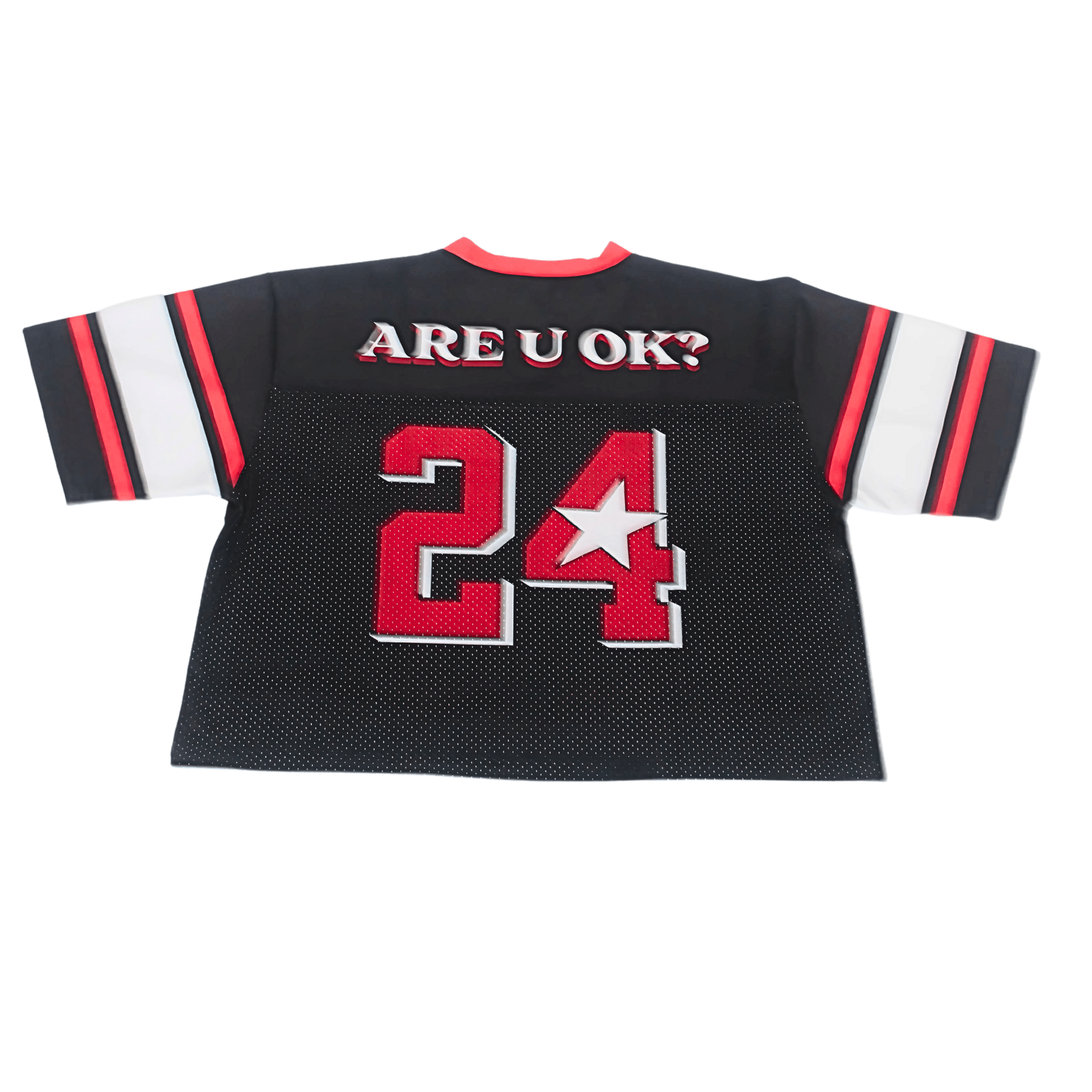 ARE U OK CROP JERSEY - BLACK - RUOK2DAY APPAREL