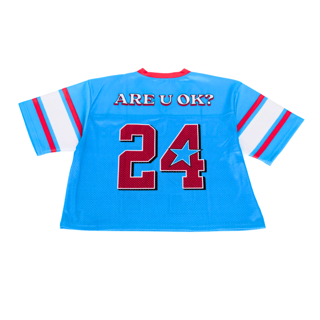 ARE U OK CROP JERSEY - BLUE - RUOK2DAY APPAREL