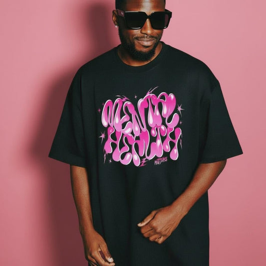 MENTAL HEALTH MATTERS TEE - PINK & BLACK - RUOK2DAY APPAREL