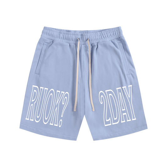 RUOK2DAY ESSENTIAL SHORTS - SKY BLUE - RUOK2DAY APPAREL