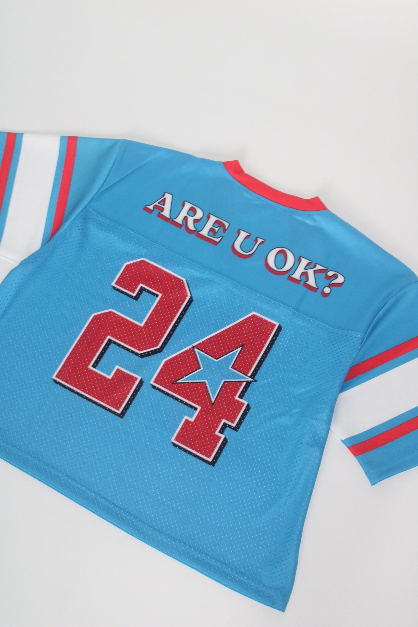 ARE U OK CROP JERSEY - BLUE - RUOK2DAY APPAREL