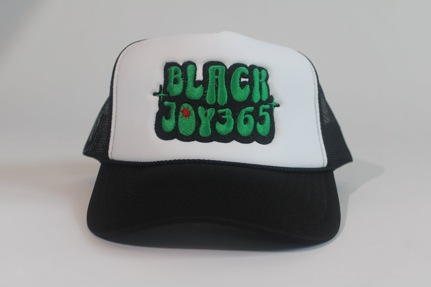 BLACK JOY 365 TRUCKER HAT - GREEN - RUOK2DAY APPAREL
