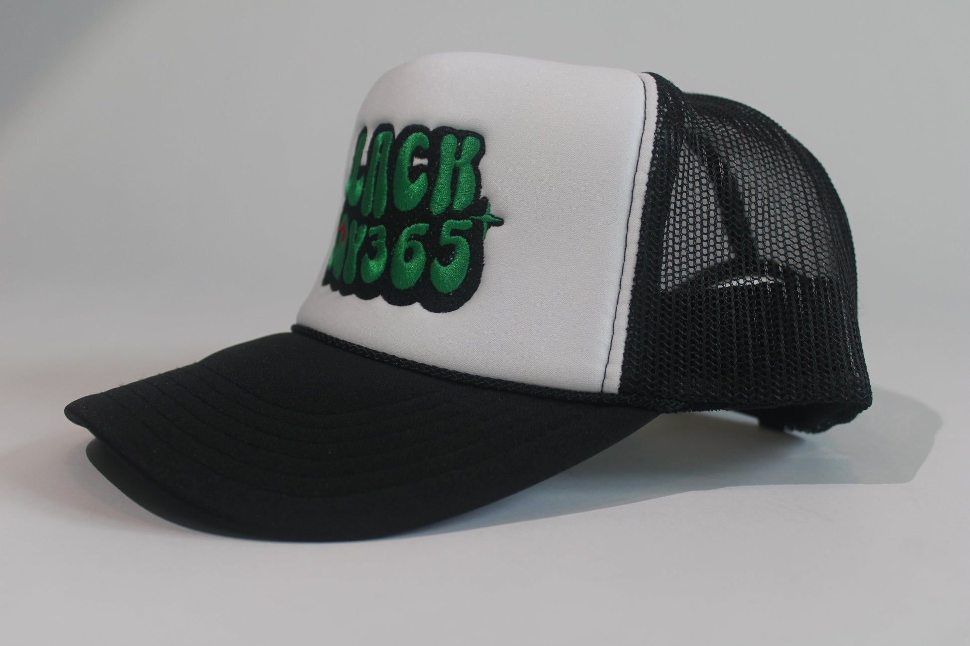 BLACK JOY 365 TRUCKER HAT - GREEN - RUOK2DAY APPAREL