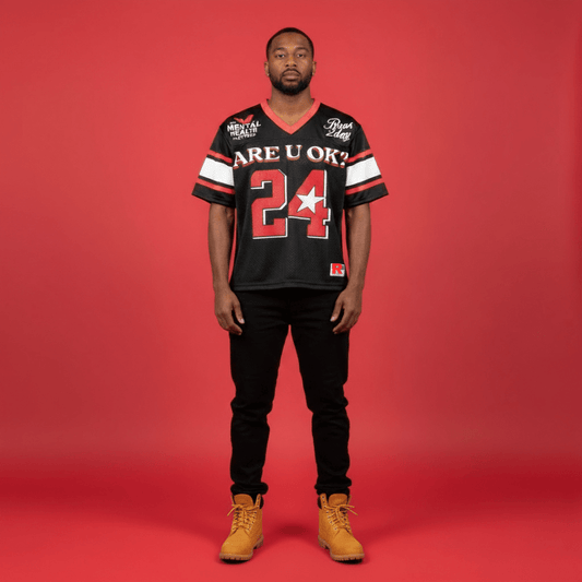 ARE U OK CROP JERSEY - BLACK - RUOK2DAY APPAREL