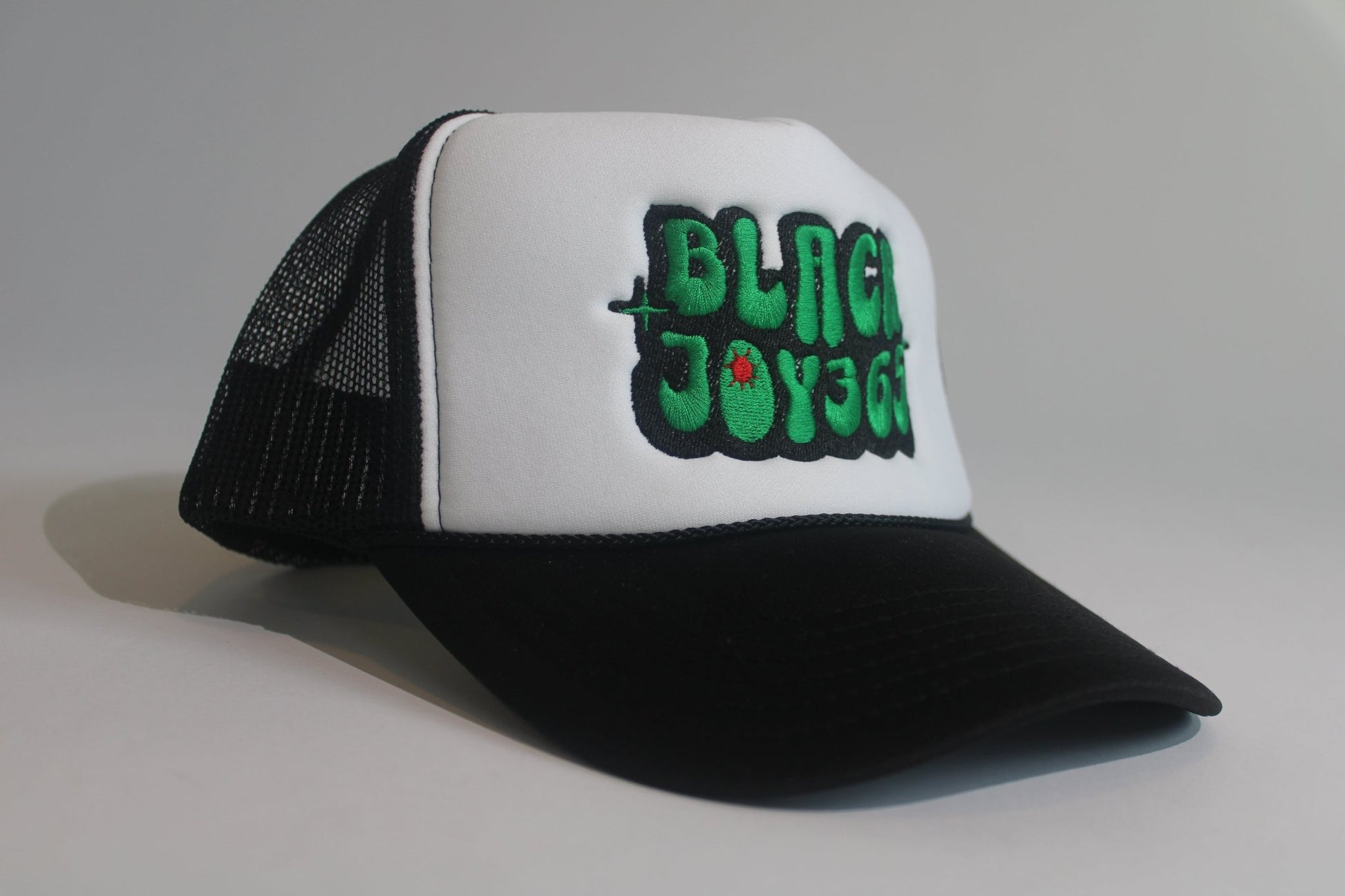 BLACK JOY 365 TRUCKER HAT - GREEN - RUOK2DAY APPAREL