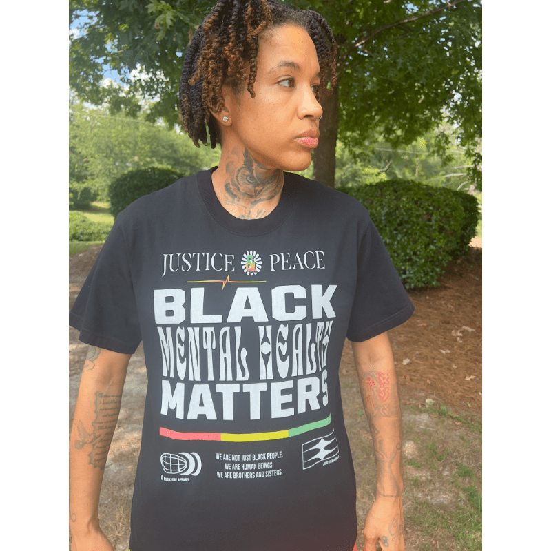 BLACK MENTAL HEALTH MATTERS TEE - BLACK