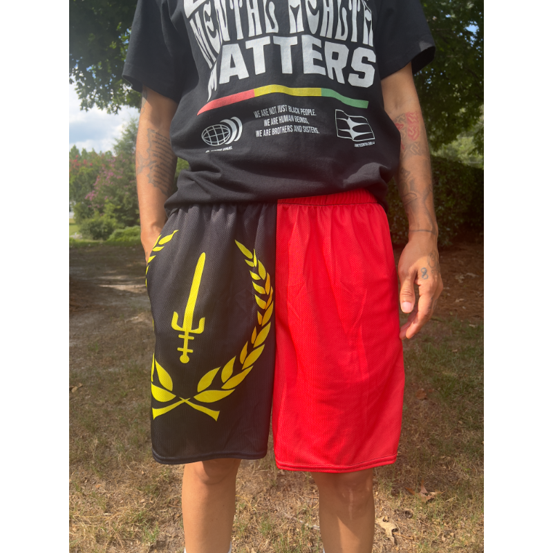 BLACK AMERICAN HERITAGE SHORTS