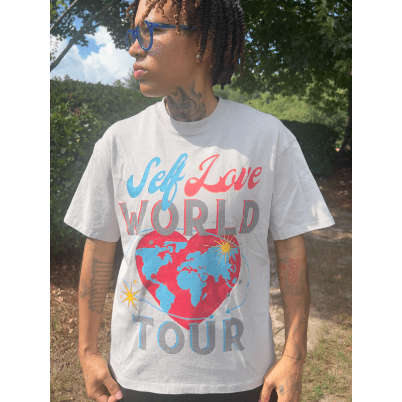 SELF LOVE WORLD TOUR TEE - SILVER BIRCH