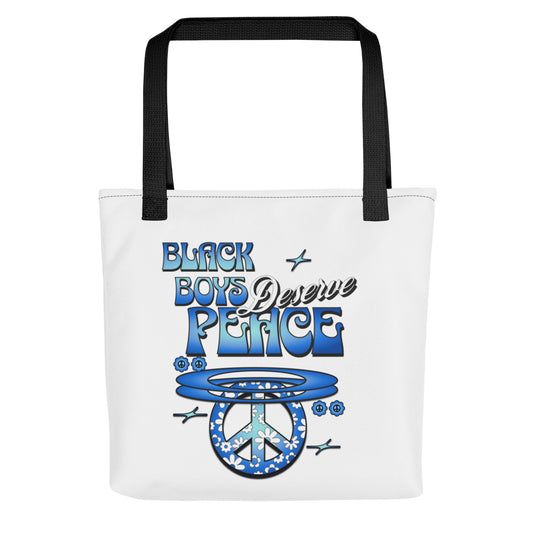 BLACK BOYS DESERVE PEACE TOTE - BLUE - RUOK2DAY APPAREL