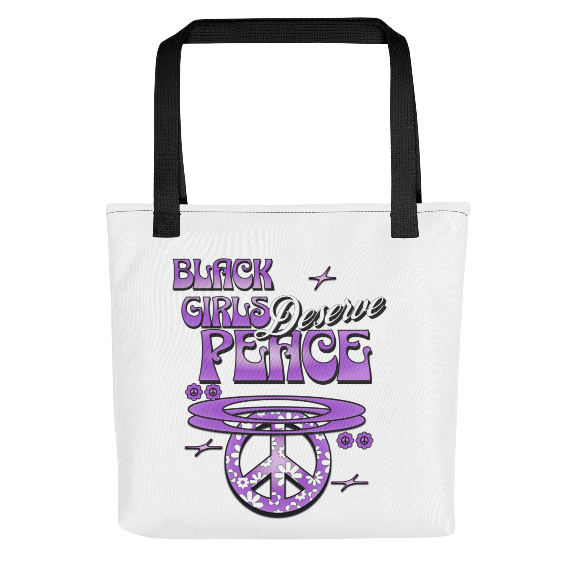 BLACK GIRLS DESERVE PEACE TOTE - LAVENDER - RUOK2DAY APPAREL