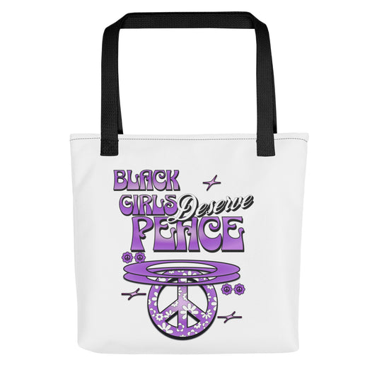 BLACK GIRLS DESERVE PEACE TOTE - LAVENDER - RUOK2DAY APPAREL