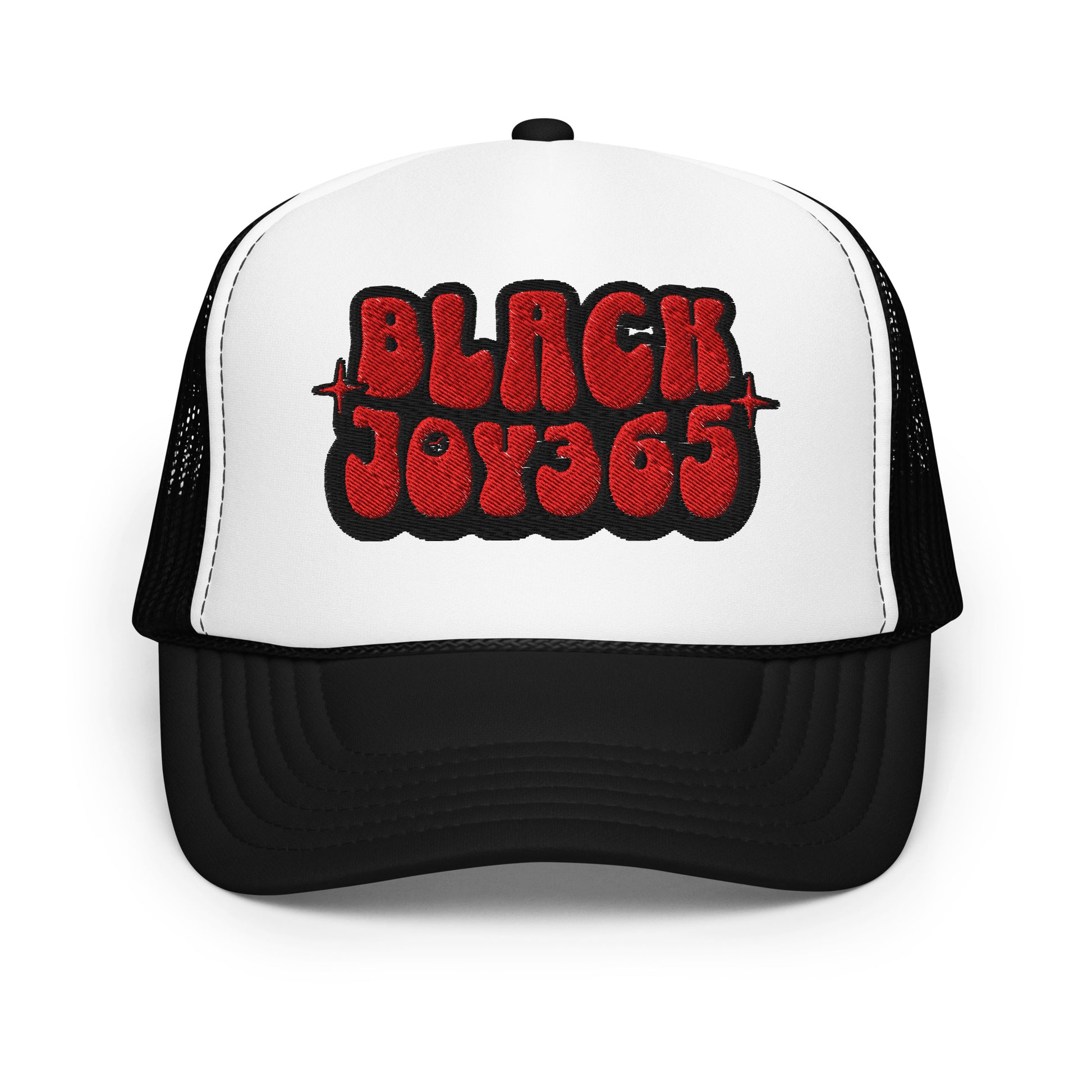 BLACK JOY 365 TRUCKER HAT - RED - RUOK2DAY APPAREL