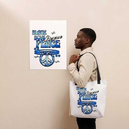 BLACK BOYS DESERVE PEACE TOTE - BLUE - RUOK2DAY APPAREL