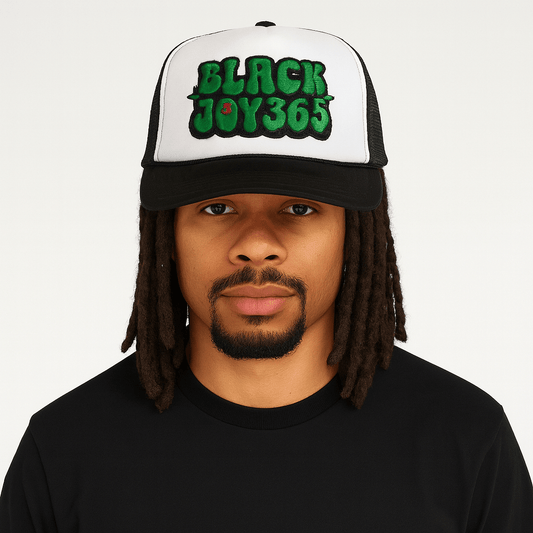 BLACK JOY 365 TRUCKER HAT - GREEN - RUOK2DAY APPAREL