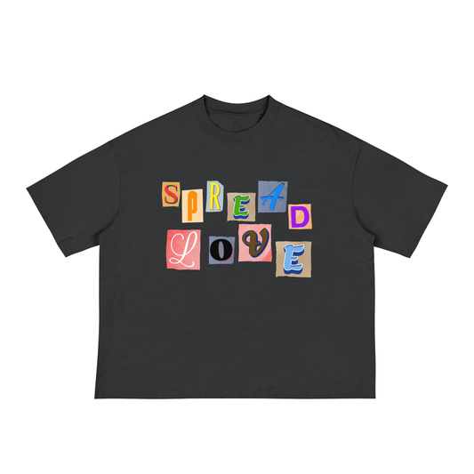 SPREAD LOVE BOXY TEE - BLACK - RUOK2DAY APPAREL