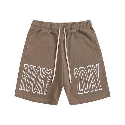 RUOK2DAY ESSENTIAL SHORTS - COFFEE - RUOK2DAY APPAREL