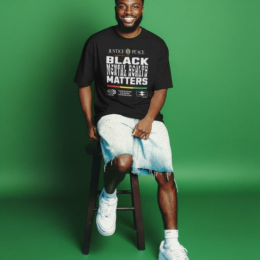 BLACK MENTAL HEALTH MATTERS TEE - BLACK - RUOK2DAY APPAREL