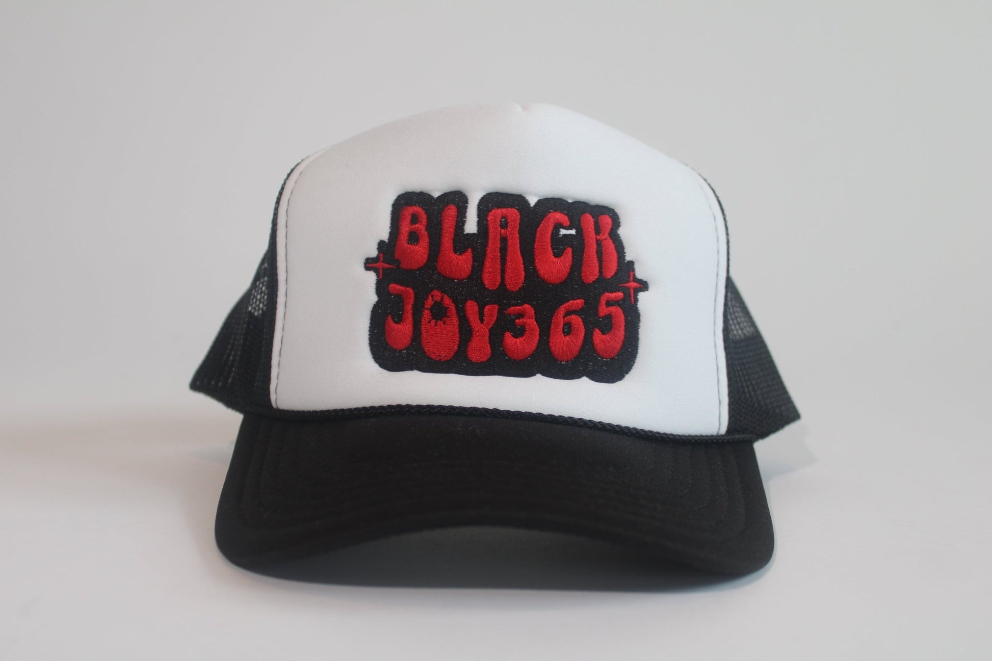 BLACK JOY 365 TRUCKER HAT - RED - RUOK2DAY APPAREL