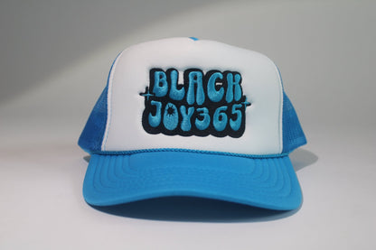 BLACK JOY 365 TRUCKER HAT - SKY BLUE - RUOK2DAY APPAREL