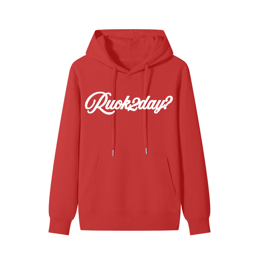 SIGNATURE COLLECTION HOODIE - RED - RUOK2DAY APPAREL