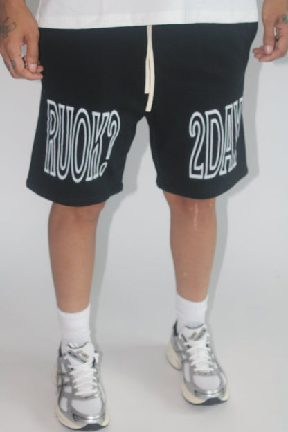 RUOK2DAY ESSENTIAL SHORTS - BLACK - RUOK2DAY APPAREL