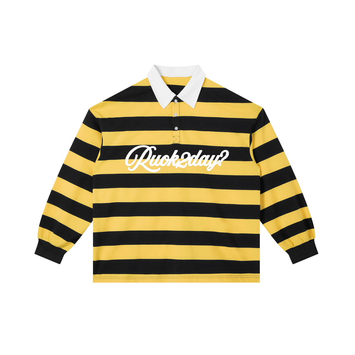 RUOK2DAY COLOR BLOCK STRIPE RUGBY (BUMBLE BEE)