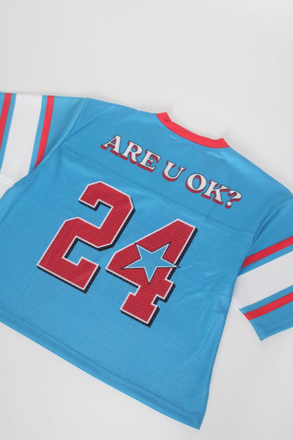 ARE U OK CROP JERSEY - BLUE - RUOK2DAY APPAREL
