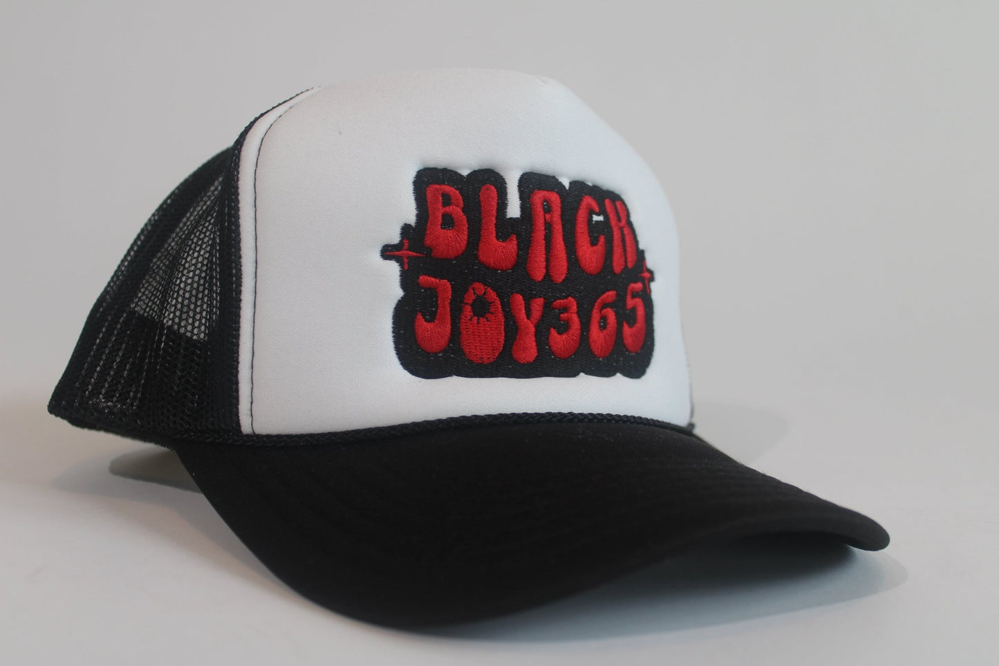 BLACK JOY 365 TRUCKER HAT - RED - RUOK2DAY APPAREL