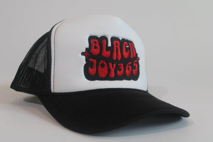 BLACK JOY 365 TRUCKER HAT - RED - RUOK2DAY APPAREL