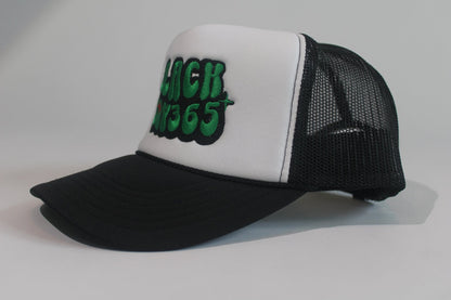 BLACK JOY 365 TRUCKER HAT - GREEN - RUOK2DAY APPAREL