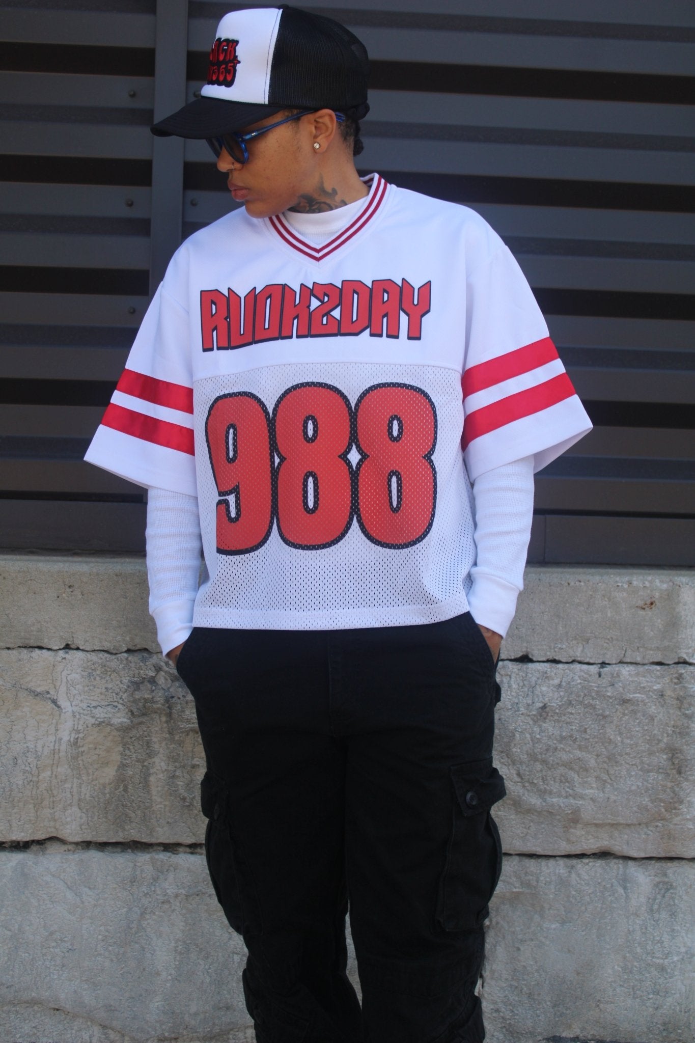 LIFELINE MESH JERSEY - WHITE - RUOK2DAY APPAREL