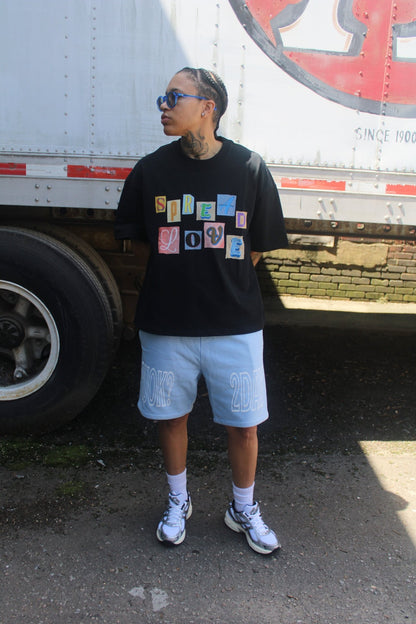 SPREAD LOVE BOXY TEE - BLACK - RUOK2DAY APPAREL