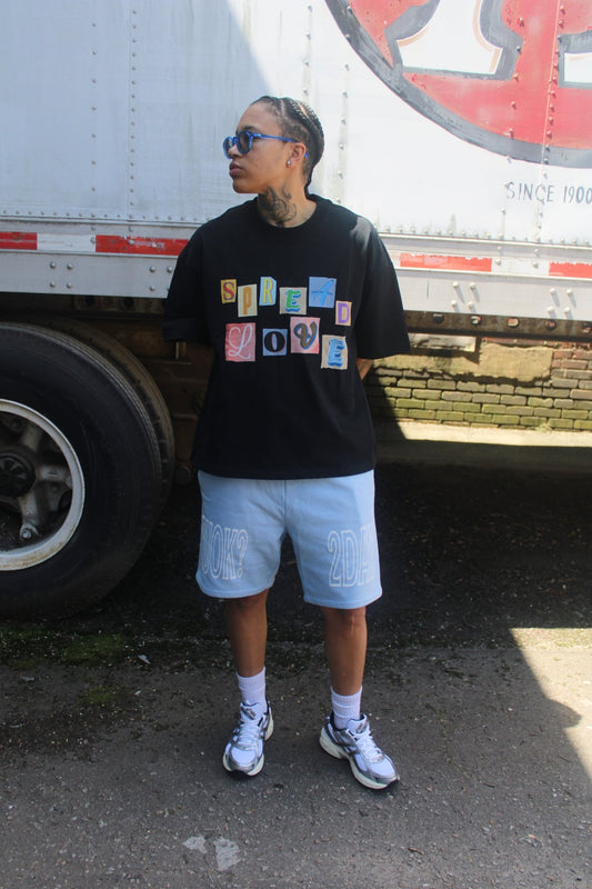 SPREAD LOVE BOXY TEE - BLACK - RUOK2DAY APPAREL