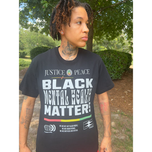 BLACK MENTAL HEALTH MATTERS TEE - BLACK