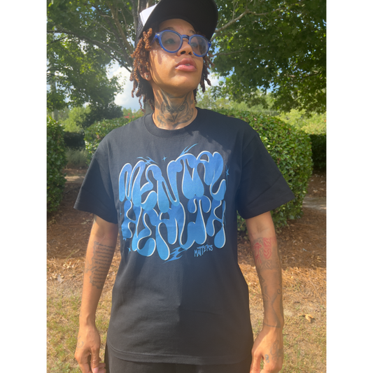 MENTAL HEALTH MATTERS TEE - ROYAL & BLACK