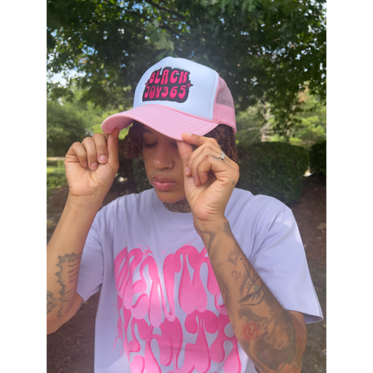BLACK JOY 365 TRUCKER HAT - POWERFUL PINK
