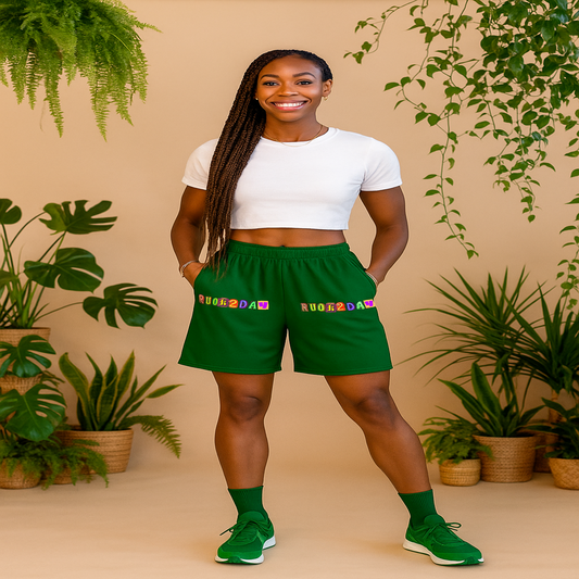 RUOK2DAY CUTOUT SHORTS - FOREST GREEN