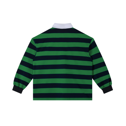 RUOK2DAY COLOR BLOCK STRIPE RUGBY (GREEN)