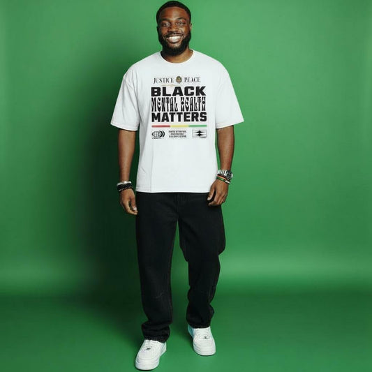 BLACK MENTAL HEALTH MATTERS TEE - WHITE - RUOK2DAY APPAREL