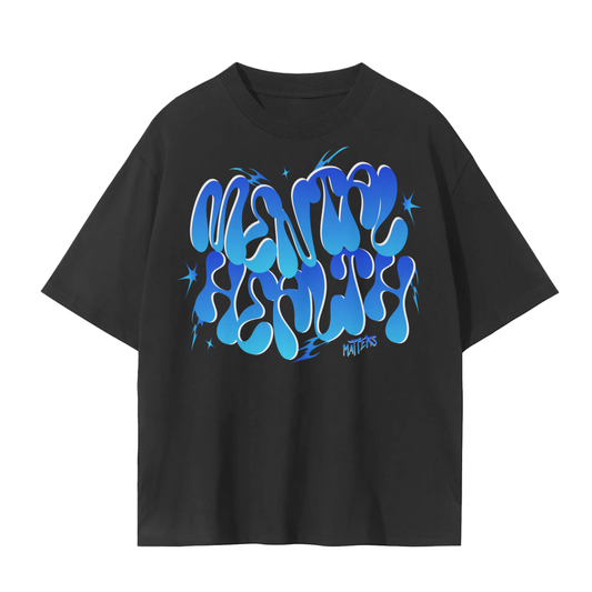 MENTAL HEALTH MATTERS TEE - ROYAL & BLACK
