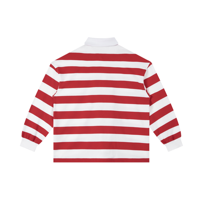 RUOK2DAY COLOR BLOCK STRIPE RUGBY(PEPPERMINT)